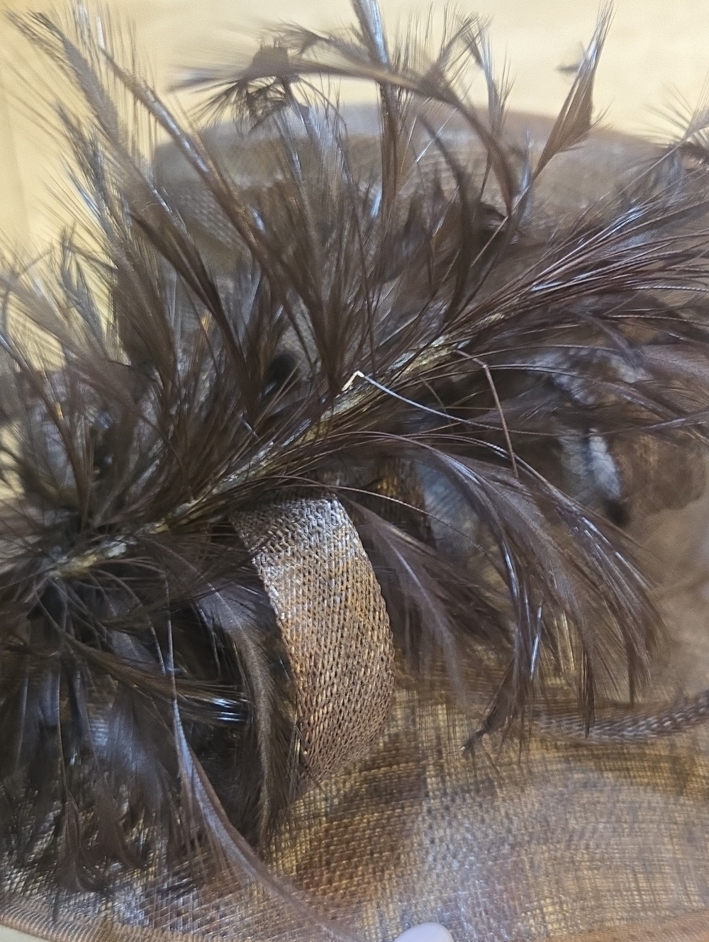 Nigel Rayment Milliner Brown Feather Accent Derby Hat - Picture 4 of 12